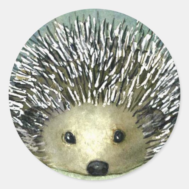 Pegatina Redonda Pegatinas de Cute Hedgehogs (Anverso)