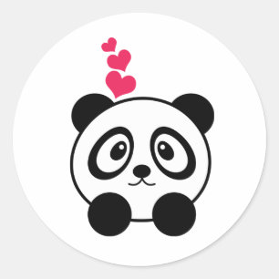 Pegatina Redonda Pegatinas de Cute Panda