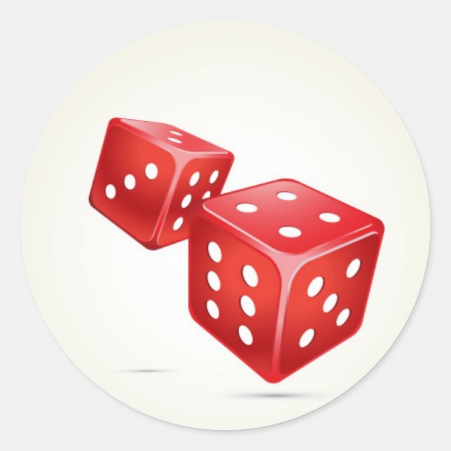 Pegatina Redonda Pegatinas de dados (Anverso)