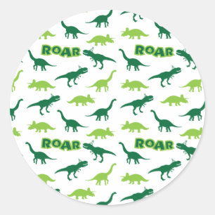 Pegatina Redonda Pegatinas de Dinosaur Roar