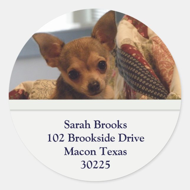 Pegatina Redonda Pegatinas de direcciones de Chihuahua (Anverso)