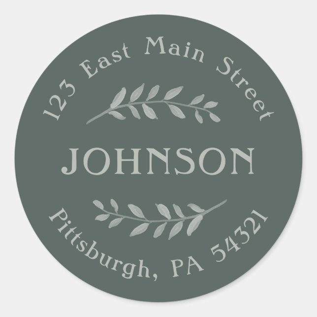 Pegatina Redonda Pegatinas de direcciones de devolución de bifurcac (Anverso)