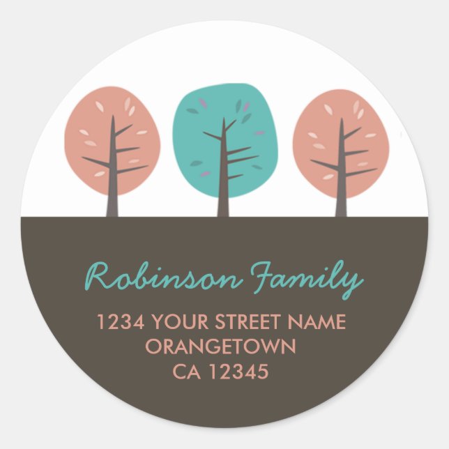 Pegatina Redonda Pegatinas de direcciones de retorno de árboles kit (Anverso)
