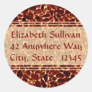 Pegatina Redonda Pegatinas de direcciones texturadas de piedras mar