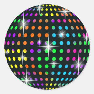 Pegatina Redonda Pegatinas de Discoteca Mirror Ball