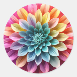 Pegatina Redonda "Pegatinas de diseño de flores"