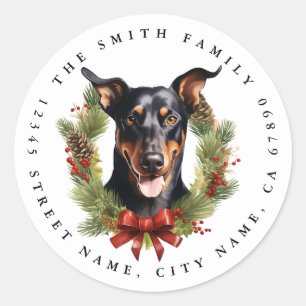 Pegatina Redonda Pegatinas de Doberman Round