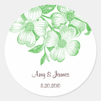 Pegatina Redonda Pegatinas de Dogwood