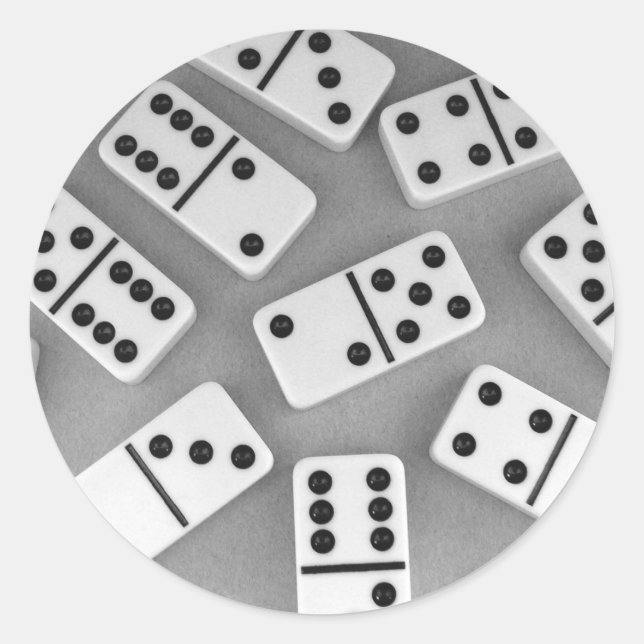 Pegatina Redonda Pegatinas de Dominoes 002 (Anverso)