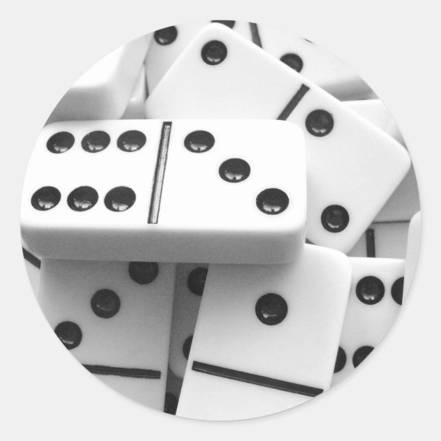 Pegatina Redonda Pegatinas de Dominoes 006 (Anverso)