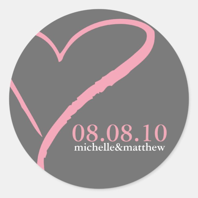 Pegatina Redonda Pegatinas de Doodle Heart (Anverso)