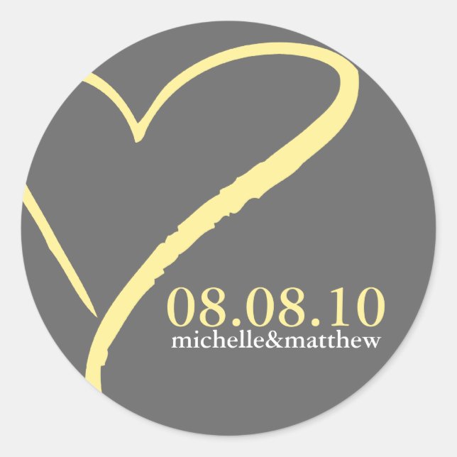 Pegatina Redonda Pegatinas de Doodle Heart (Anverso)