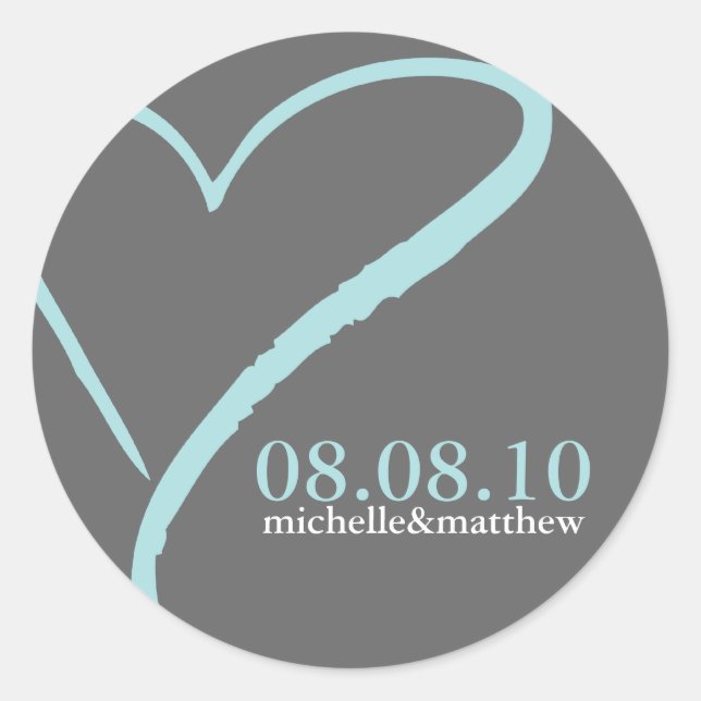 Pegatina Redonda Pegatinas de Doodle Heart (Anverso)