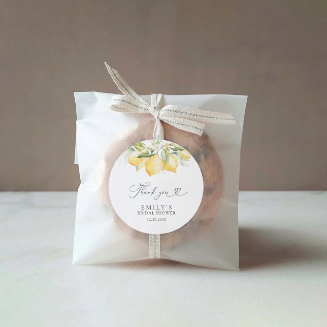 Pegatina Redonda Pegatinas de ducha de novia de cítricos verdes lim (Subido por el creador)