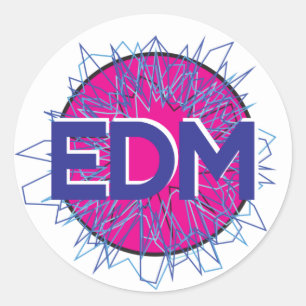 Pegatina Redonda Pegatinas de EDM Rave