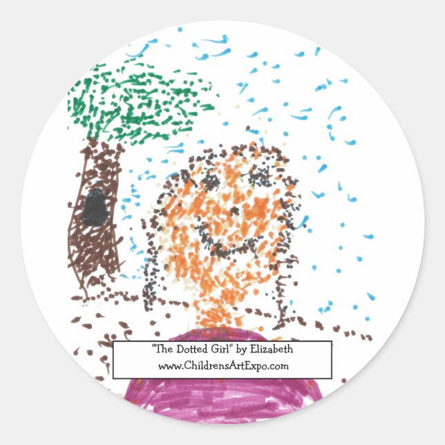 Pegatina Redonda pegatinas de "El Chica al descubierto" (Anverso)