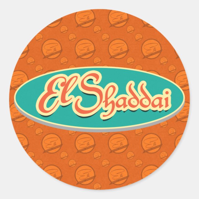 Pegatina Redonda Pegatinas de El Shaddai (Anverso)