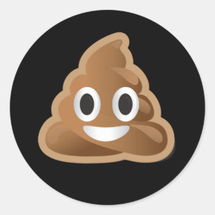 Pegatina Redonda Pegatinas de emoji de poop
