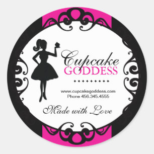 Pegatina Redonda Pegatinas de empaquetado de Silhouette Cupakes