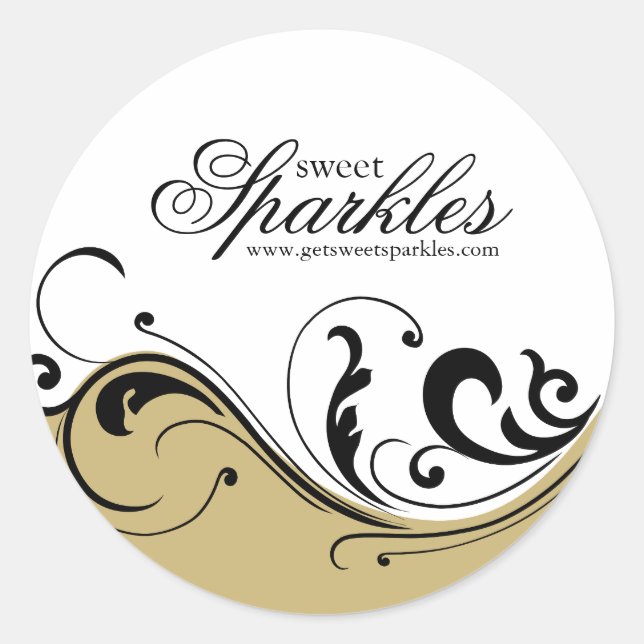 Pegatina Redonda Pegatinas de empaquetado elegantes (Anverso)