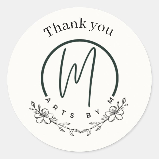 Pegatina Redonda Pegatinas de empresas florales (Anverso)