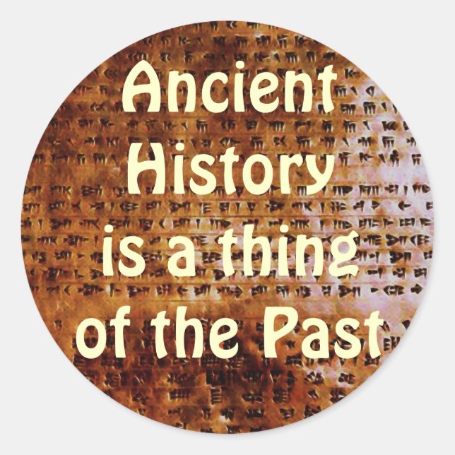 PEGATINA REDONDA PEGATINAS DE ESCRITURA DE CUNEIFORM DE SUMERIA (Anverso)