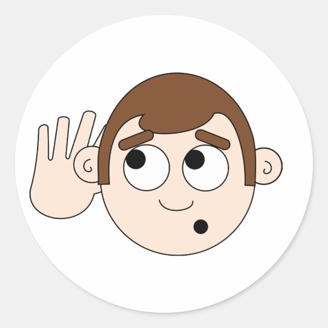 Pegatina Redonda Pegatinas de escucha (Anverso)