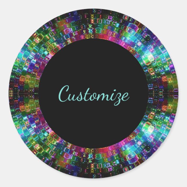 Pegatina Redonda Pegatinas de espiral de vidrio destrozado (Anverso)