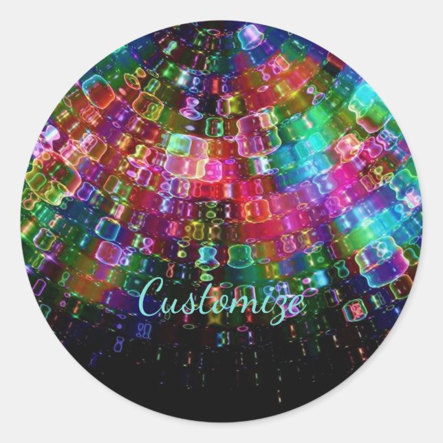 Pegatina Redonda Pegatinas de espiral de vidrio destrozado 2 (Anverso)