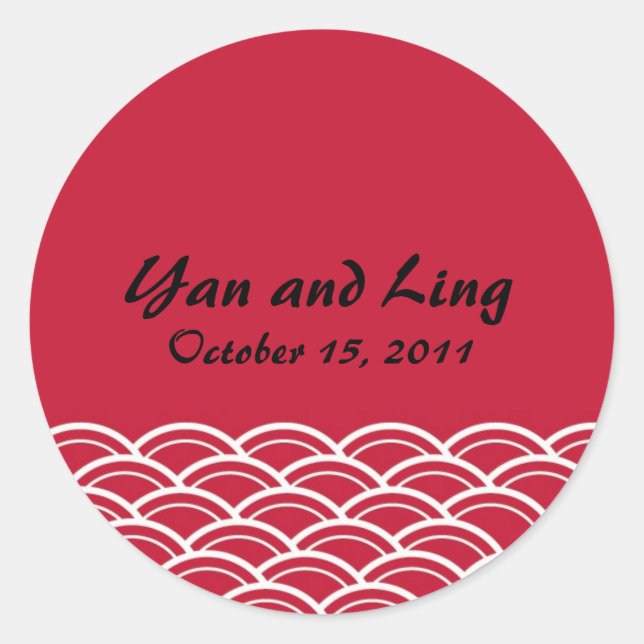 Pegatina Redonda Pegatinas de estilo oriental (Anverso)