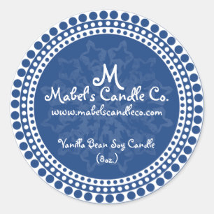 Pegatina Redonda Pegatinas de etiquetas de producto Blue Snowflake