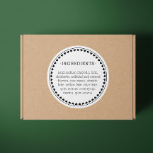 Pegatinas de etiquetas de productos de ingrediente