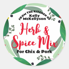 Pegatina Redonda Pegatinas de etiquetas de regalo de hierbas salada