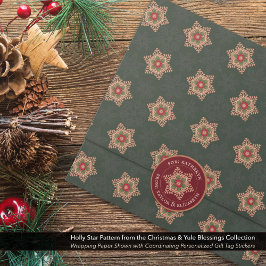 Pegatina Redonda Pegatinas de etiquetas de regalo rojas de estrella