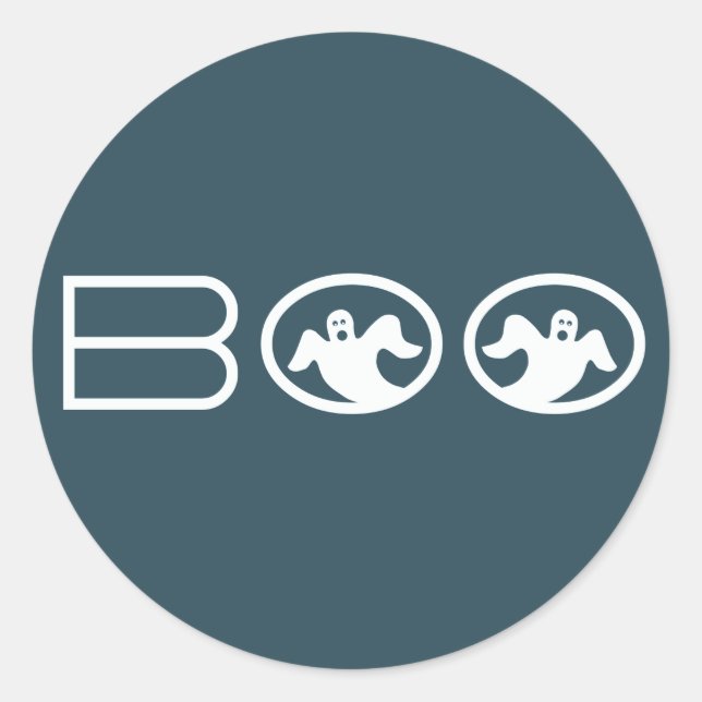 Pegatina Redonda Pegatinas de Fantasía en Halloween, azules y blanc (Anverso)