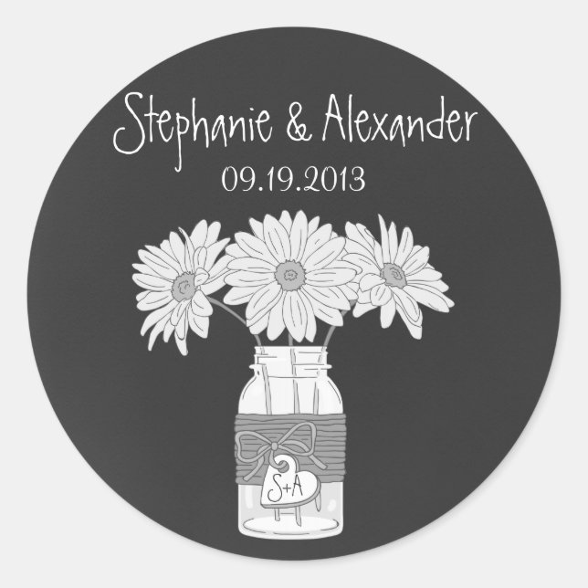 Pegatina Redonda Pegatinas de favores personalizados de Chalkboard  (Anverso)