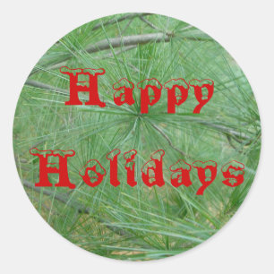 Pegatina Redonda Pegatinas de Felices Fiestas