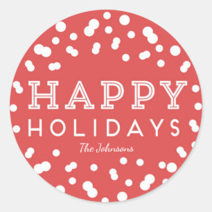 Pegatina Redonda Pegatinas de Felices Fiestas