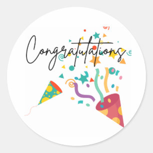 Pegatina Redonda Pegatinas de felicitaciones