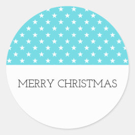 Pegatina Redonda Pegatinas de feriado de las estrellas Aqua