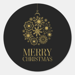 Pegatina Redonda Pegatinas de feriado de Navidades con ornamentos d