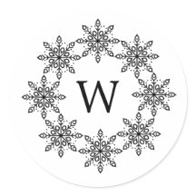 Pegatinas de feriado Ebony Snowflake Wreath