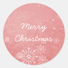 Pegatina Redonda Pegatinas de feriado Red Snowflake Swirls