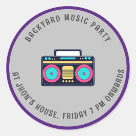 Pegatina Redonda Pegatinas de fiestas de patio trasero