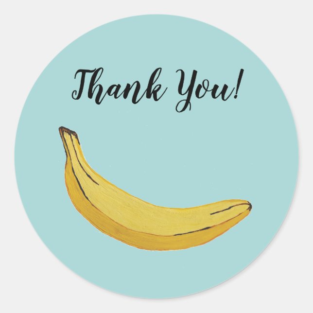 Pegatina Redonda Pegatinas de Fiestas tropicales de frutas de pláta (Anverso)