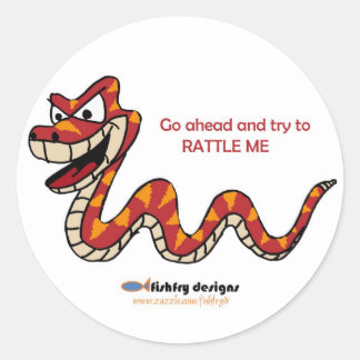 Pegatina Redonda Pegatinas de Fishfry Designs Rattlesnake