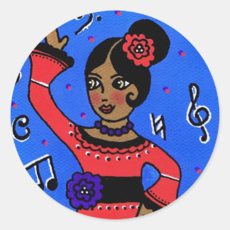 Pegatina Redonda Pegatinas de Flaminco