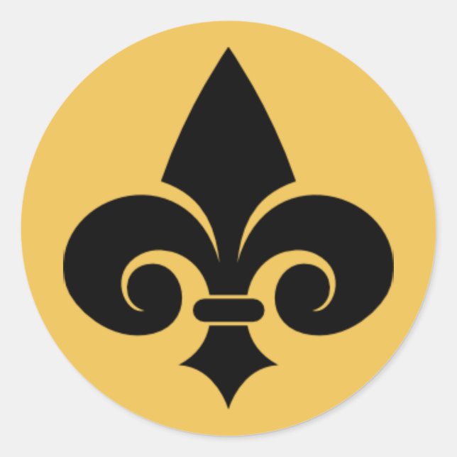 Pegatina Redonda Pegatinas de Fluer De Lis (Anverso)