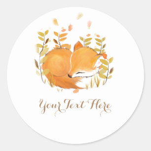 Pegatina Redonda Pegatinas de Fox Baby Shower