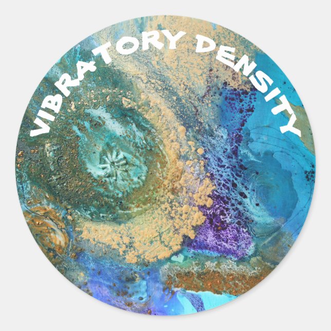 Pegatina Redonda Pegatinas de frecuencias creativas, densidad vibra (Anverso)